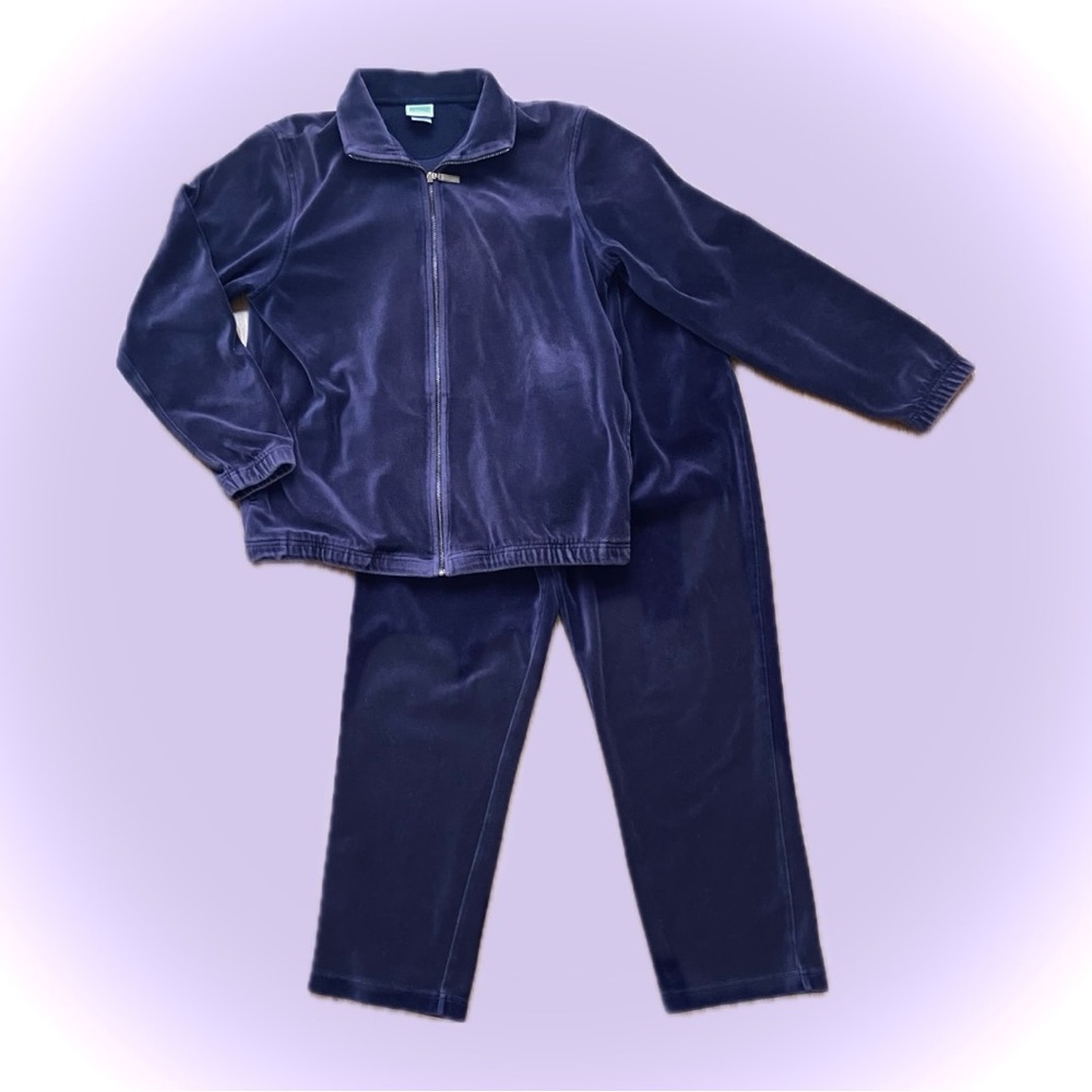 Navy blue velour tracksuit